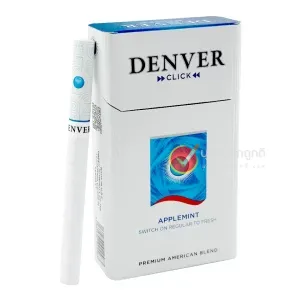 เดนเวอร์ ฟ้า บุหรี่นอก DENVER CLICK APPLEMINT (1 เม็ดบีบ)