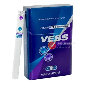 บุหรี่นอก Vess องุ่น บุหรี่นอก Vess องุ่น Crush Mint X Grape (2 เม็ดบีบ)
